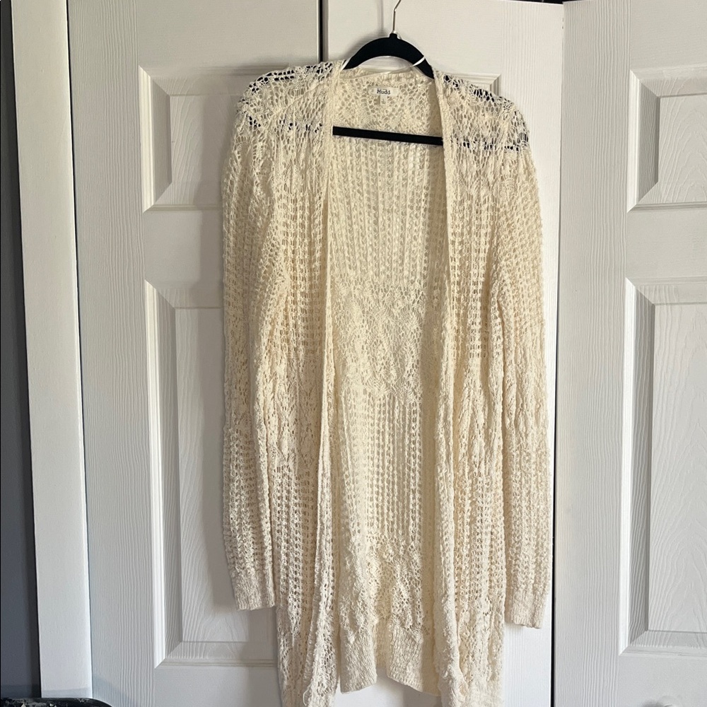 Mudd Cream Open-Knit Cardigan